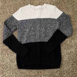 Colorblock Sweater - Black, Gray, Cream